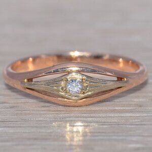 Natural Diamond Ring in Rose Gold